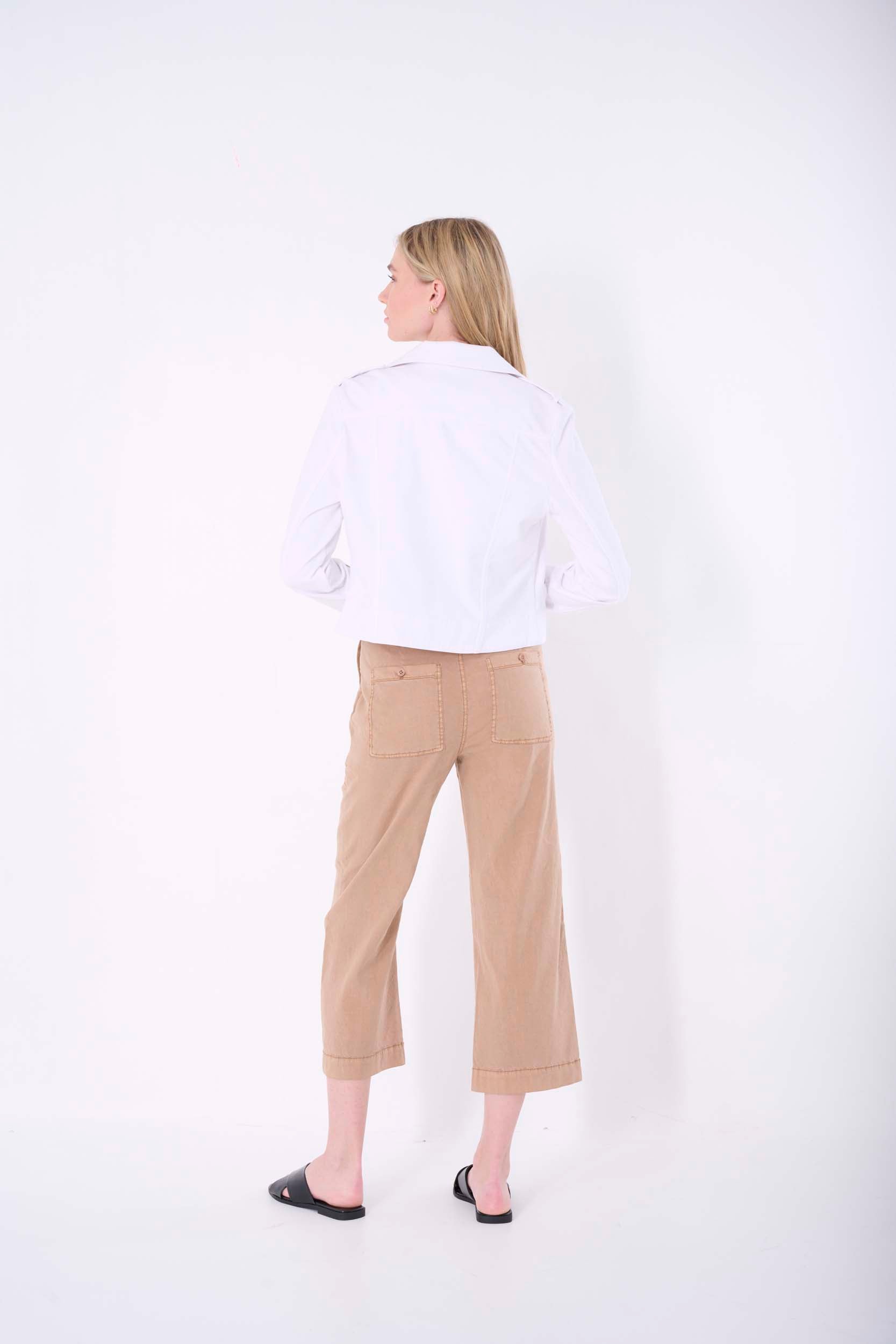 Solid Crop Wide Pant