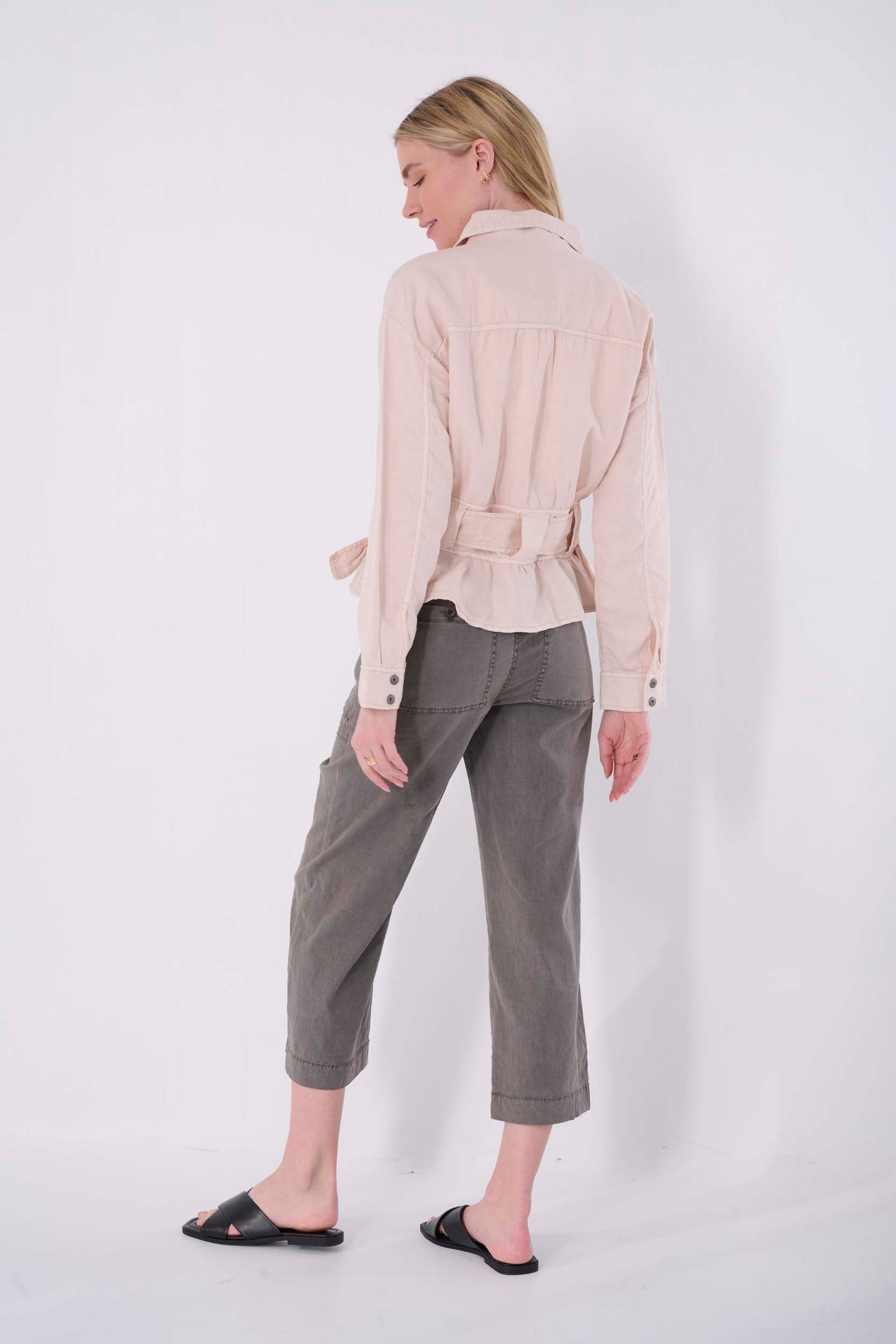 Solid Crop Wide Pant