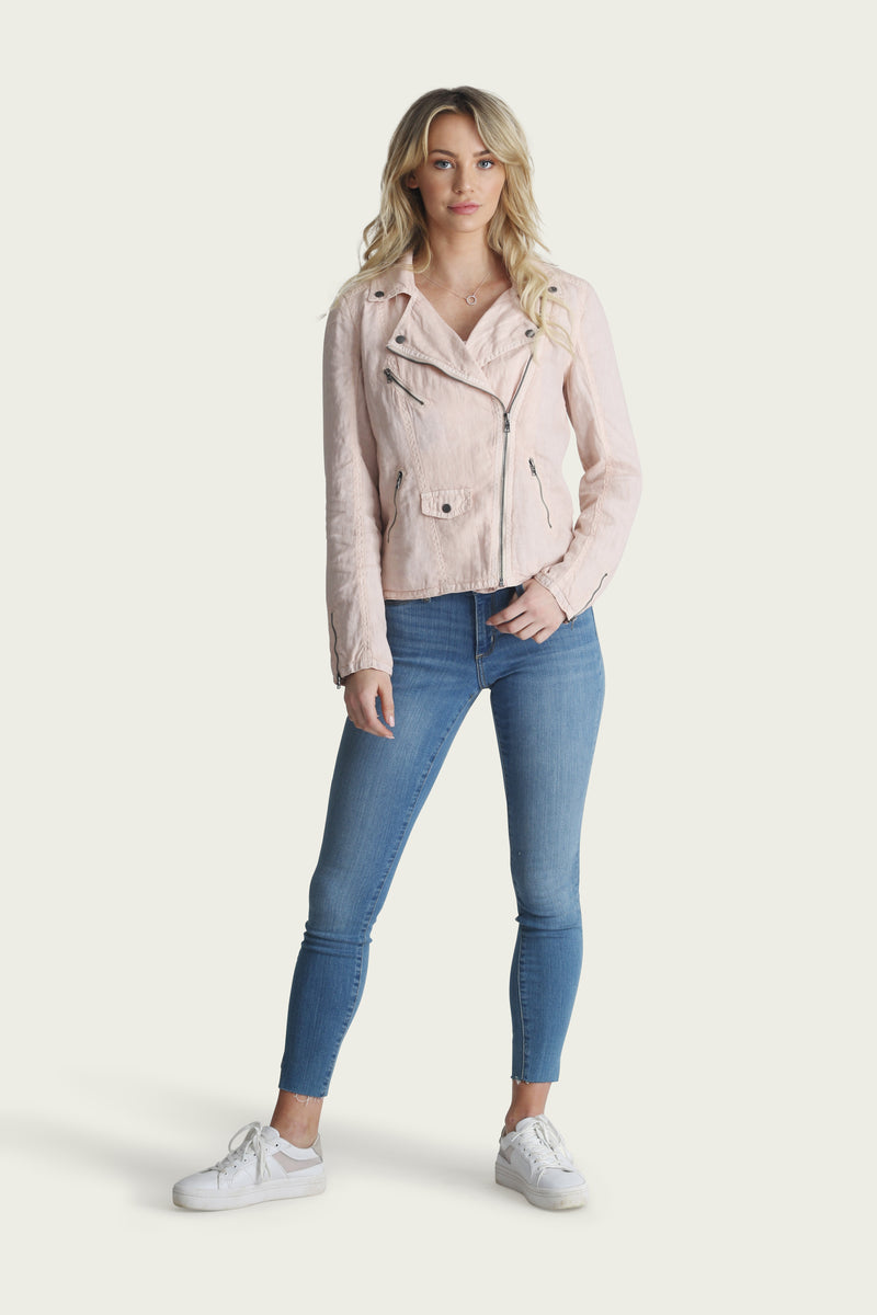 Aspen Linen Moto Jacket - Marrakech Clothing