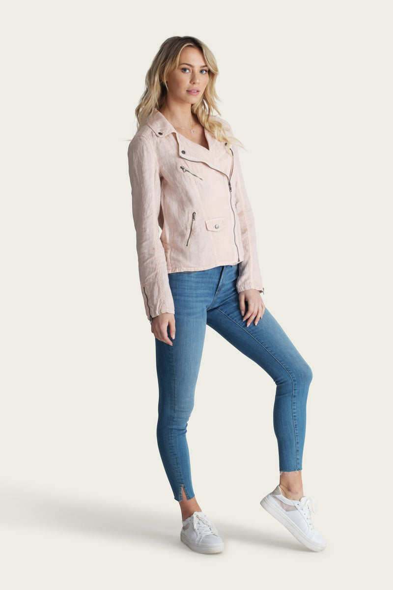 Aspen Linen Moto Jacket - Marrakech Clothing
