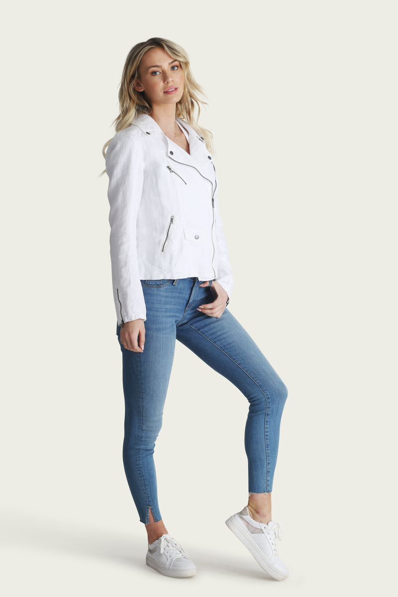 Aspen Linen Moto Jacket - Marrakech Clothing