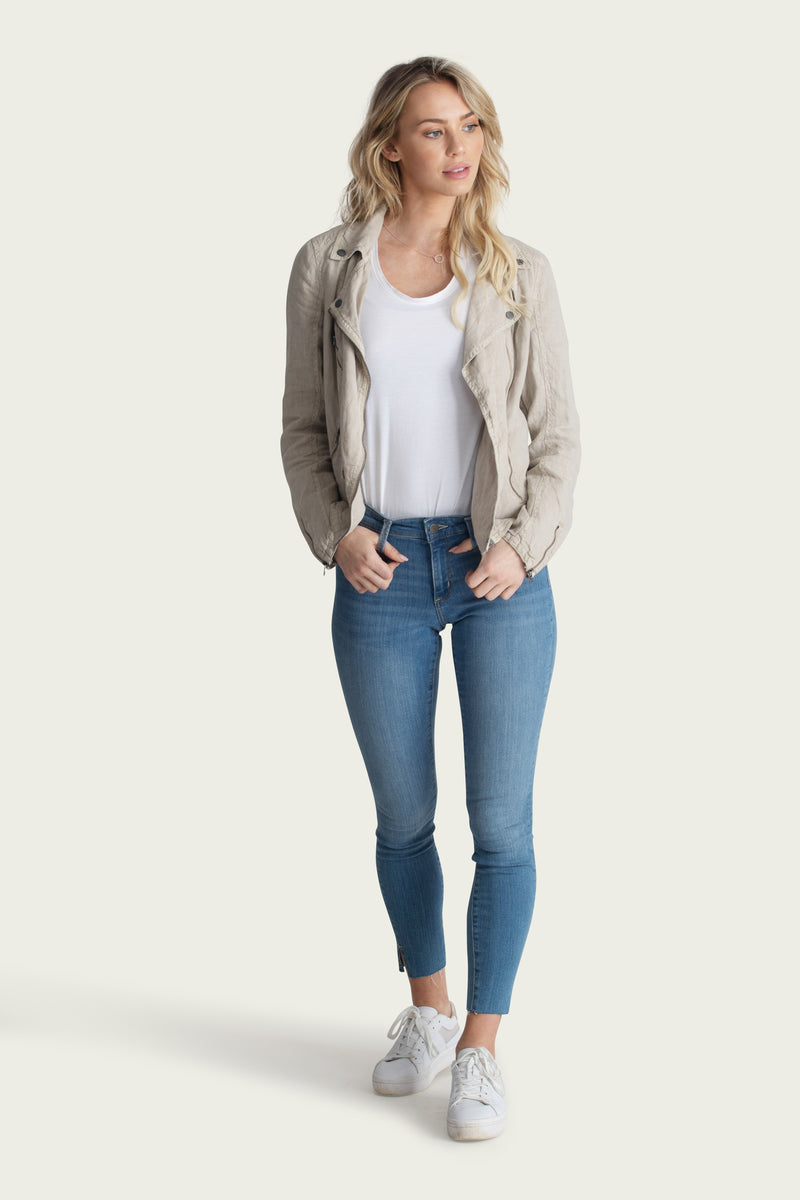 Aspen Linen Moto Jacket - Marrakech Clothing