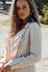 Aspen Linen Moto Jacket - Marrakech Clothing