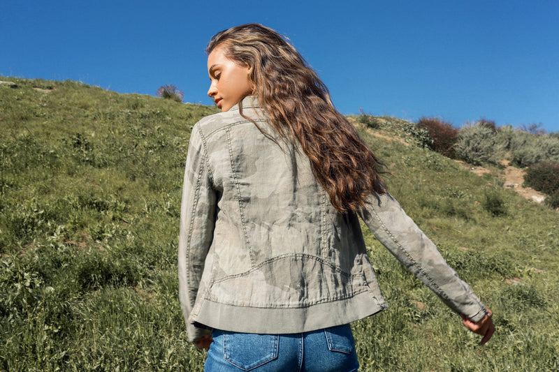 Aspen Linen Moto Jacket - Marrakech Clothing