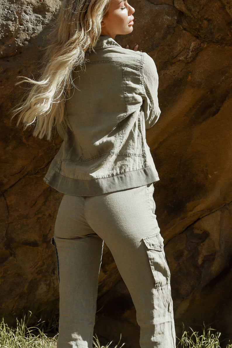 Aspen Linen Moto Jacket - Marrakech Clothing