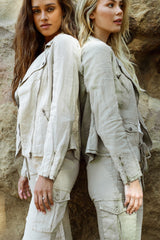 Aspen Linen Moto Jacket - Marrakech Clothing