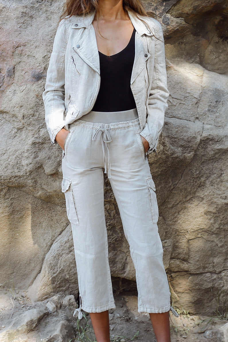 Aspen Linen Moto Jacket - Marrakech Clothing