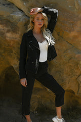 Aspen Linen Moto Jacket - Marrakech Clothing