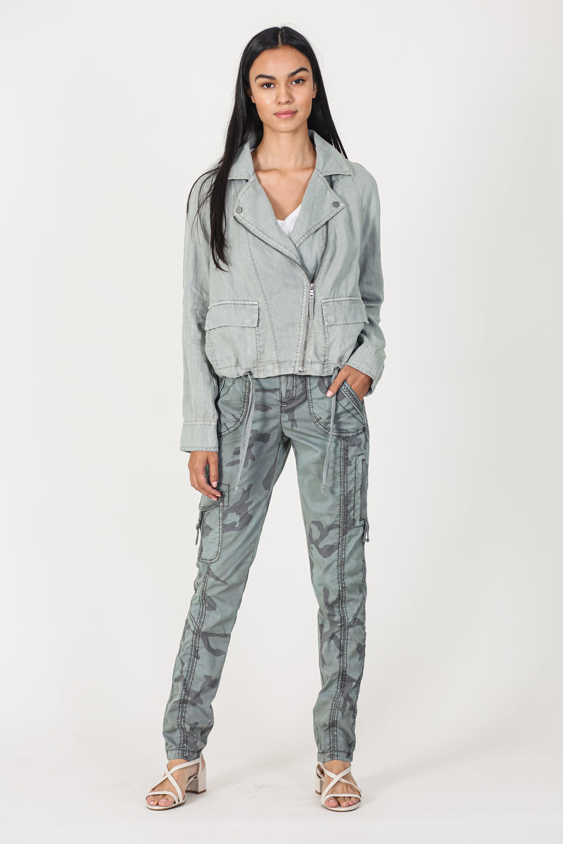  Linen Moto Jacket