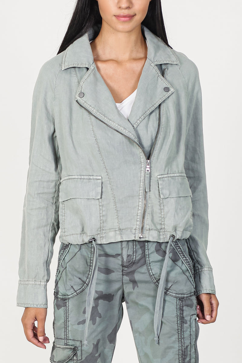  Linen Moto Jacket