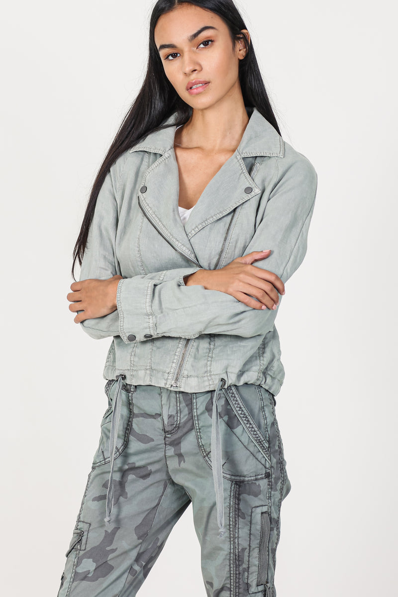 Linen Moto Jacket