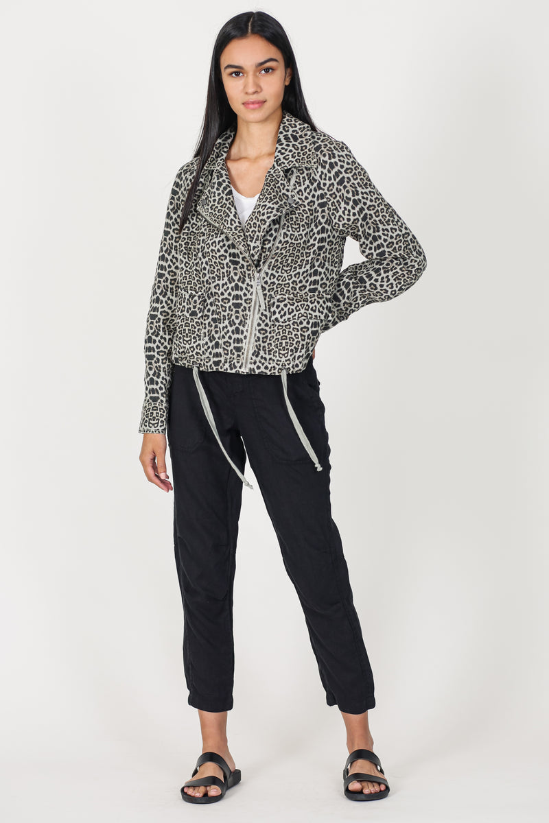  Linen Moto Jacket