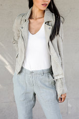  Linen Moto Jacket