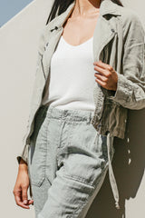  Linen Moto Jacket