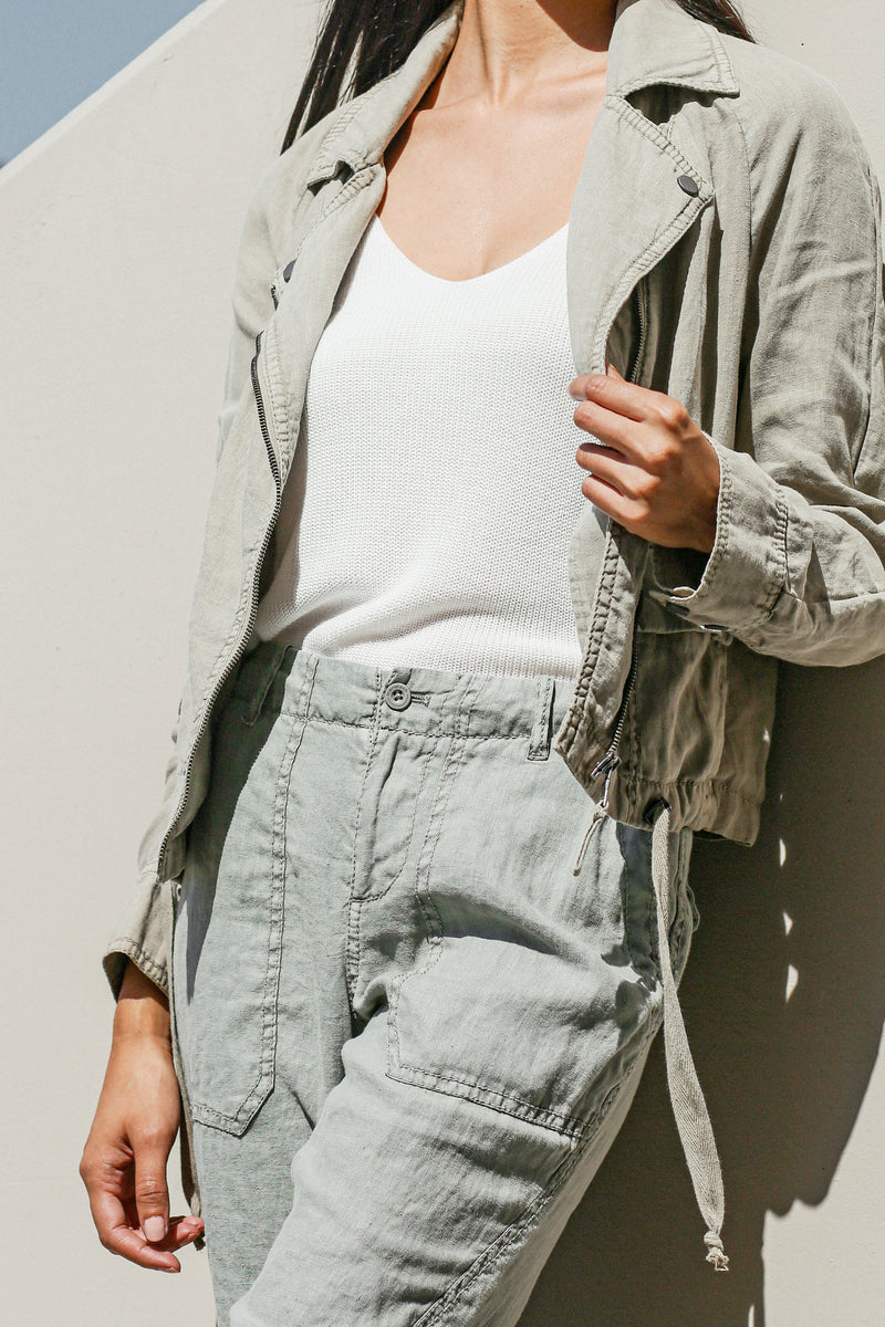  Linen Moto Jacket