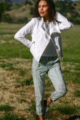 Stretch Poplin Zipper Jogger Pant
