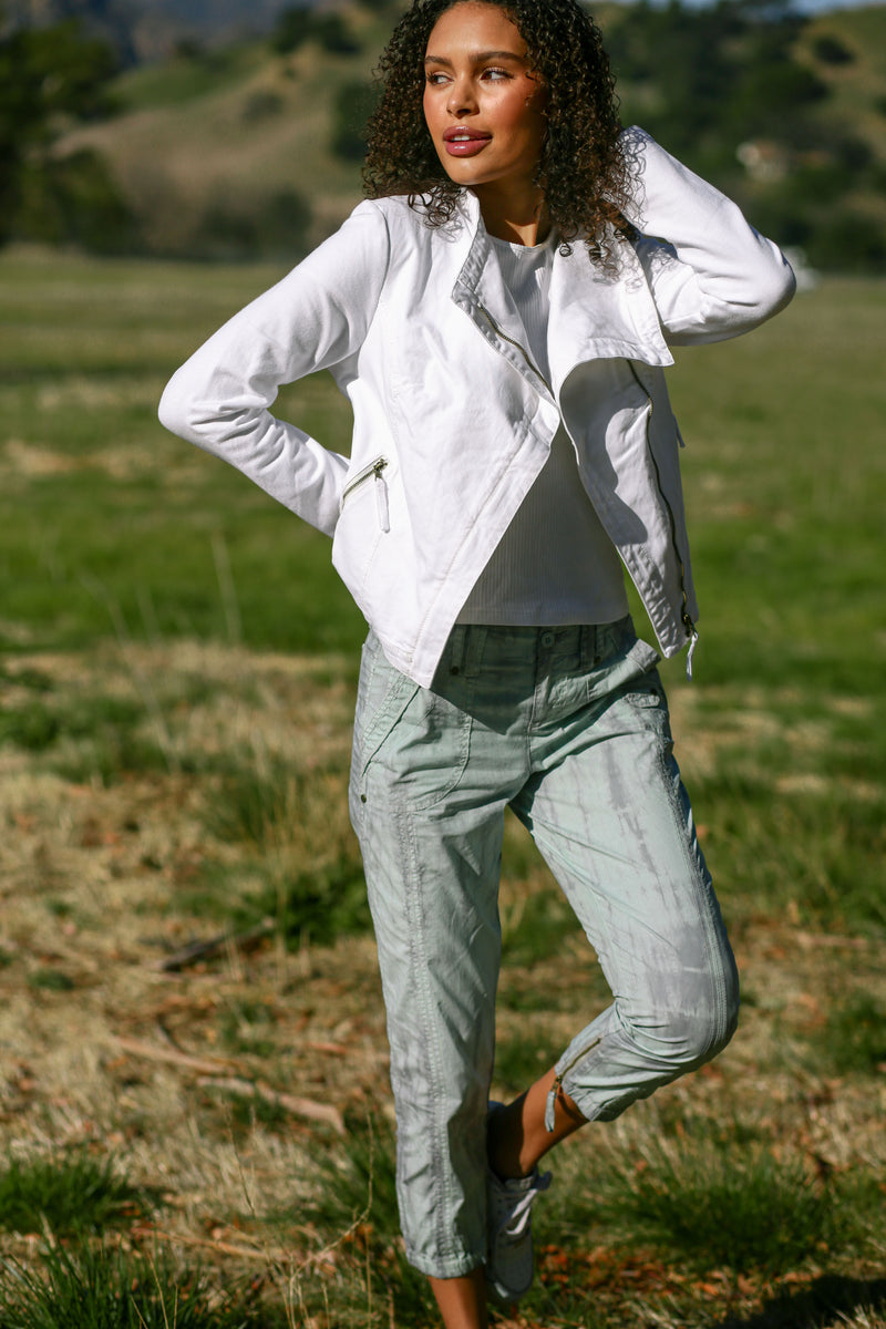 Stretch Poplin Zipper Jogger Pant