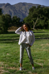 Stretch Poplin Zipper Jogger Pant