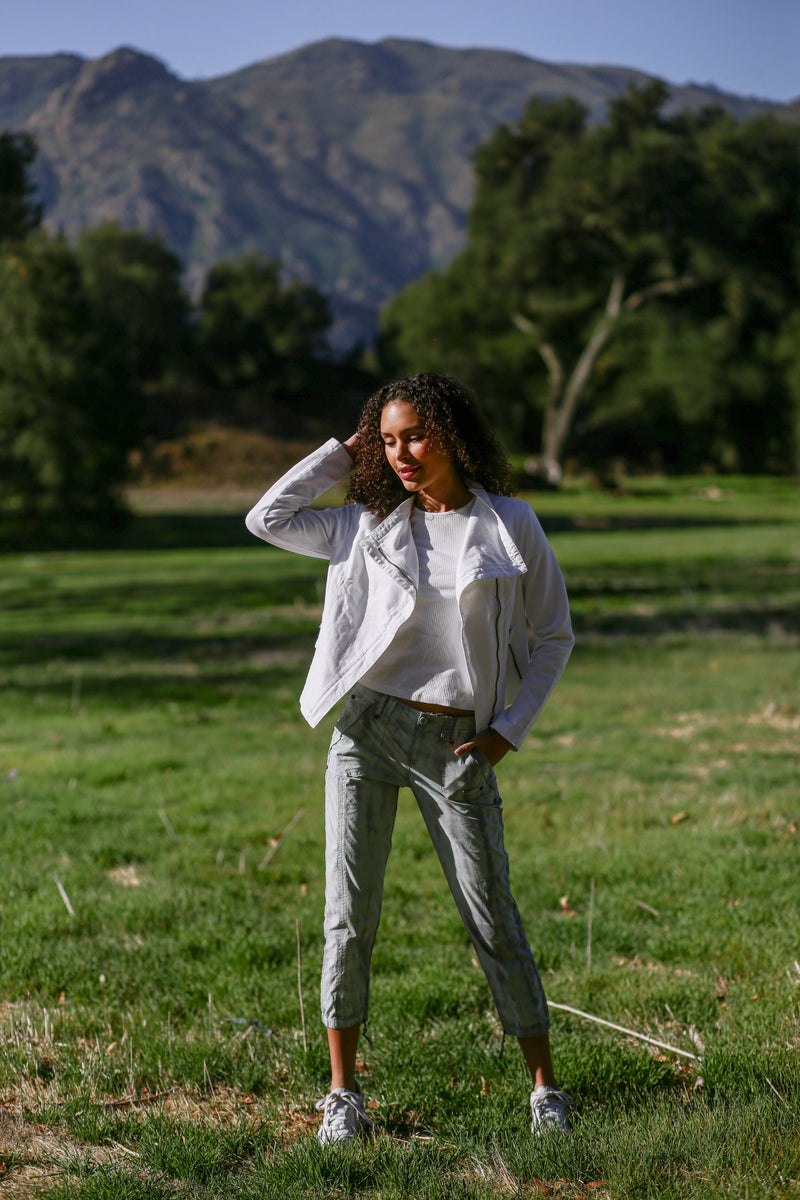 Stretch Poplin Zipper Jogger Pant