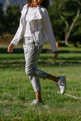 Stretch Poplin Zipper Jogger Pant