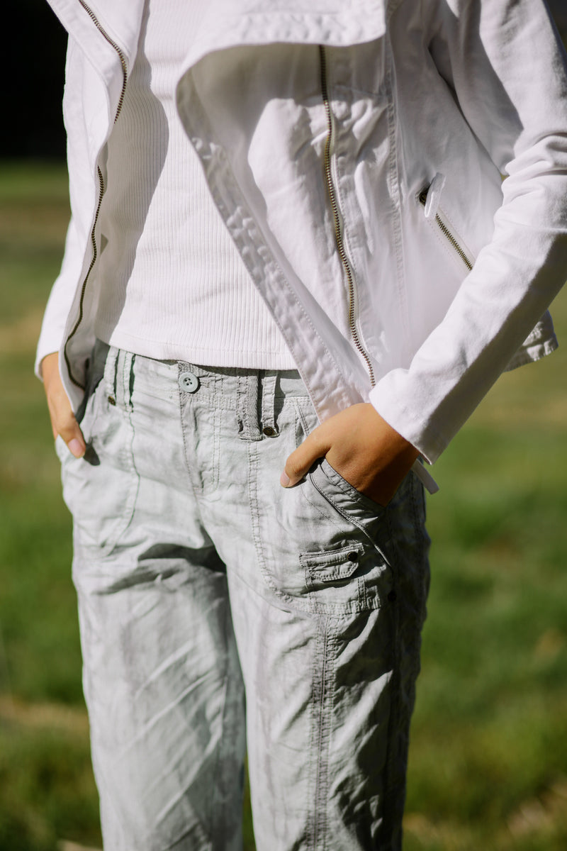 Stretch Poplin Zipper Jogger Pant