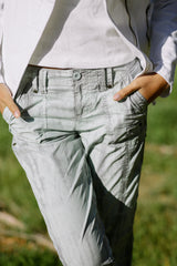 Stretch Poplin Zipper Jogger Pant