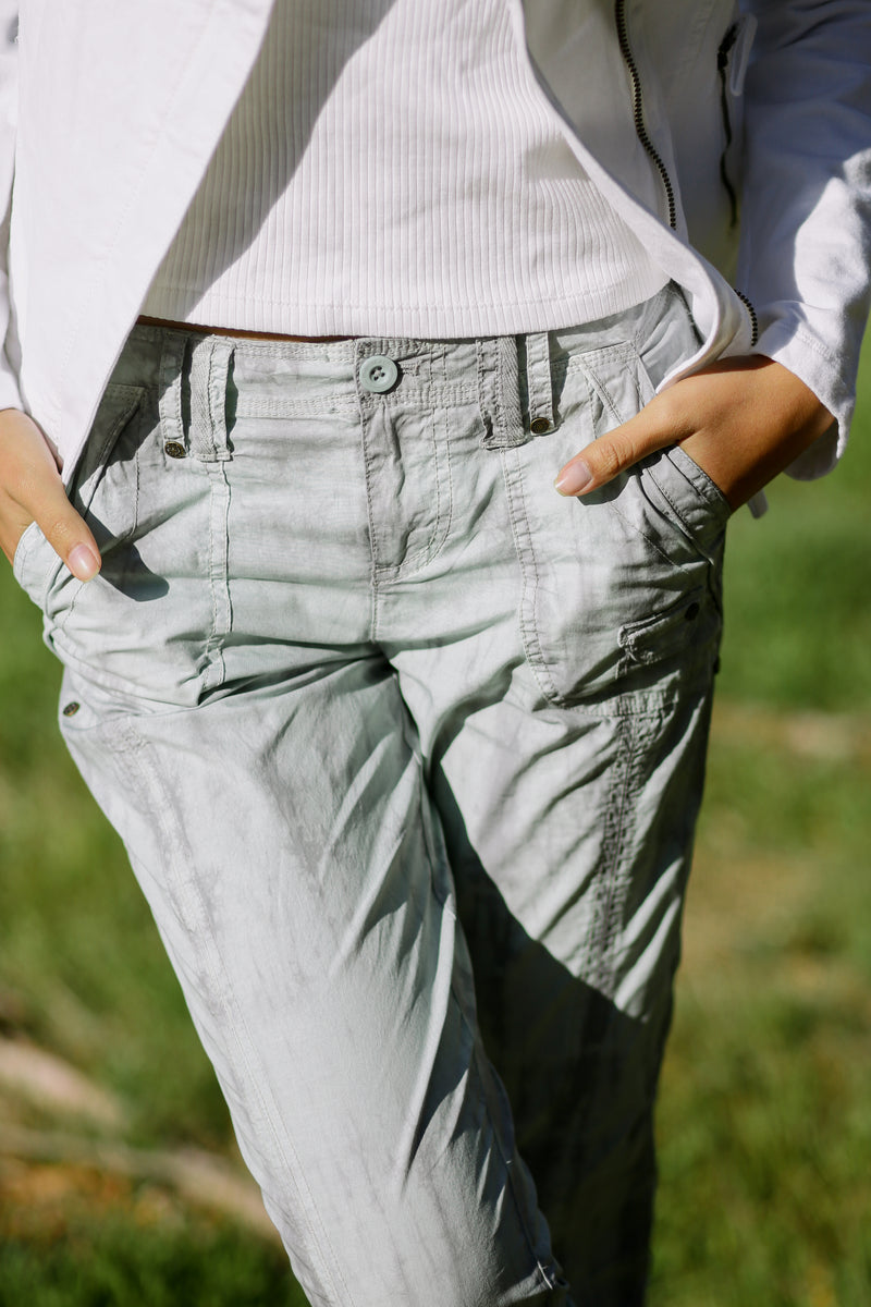 Stretch Poplin Zipper Jogger Pant