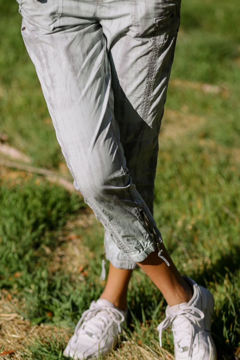 Stretch Poplin Zipper Jogger Pant