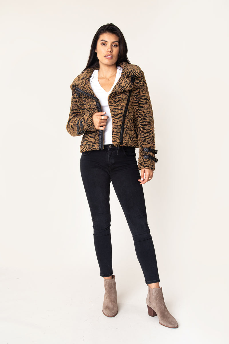 Vera Sherpa Moto Jacket - Marrakech Clothing
