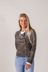 Zahara Scuba Suede Moto Jacket