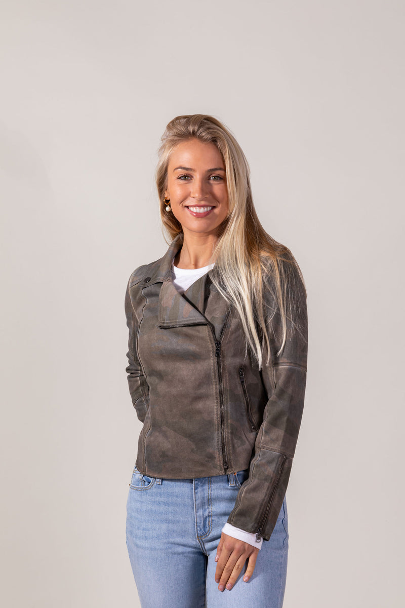 Zahara Scuba Suede Moto Jacket