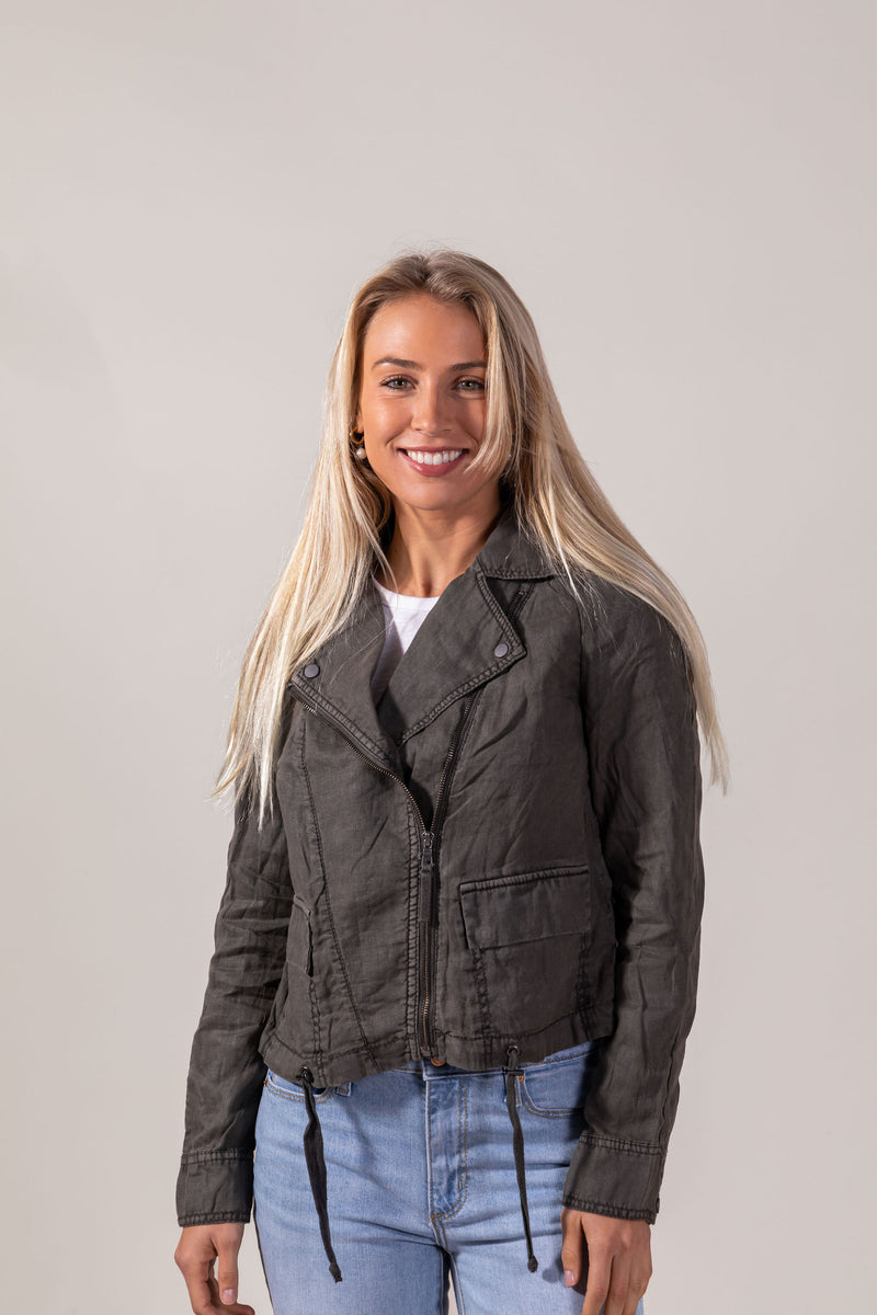  Linen Moto Jacket