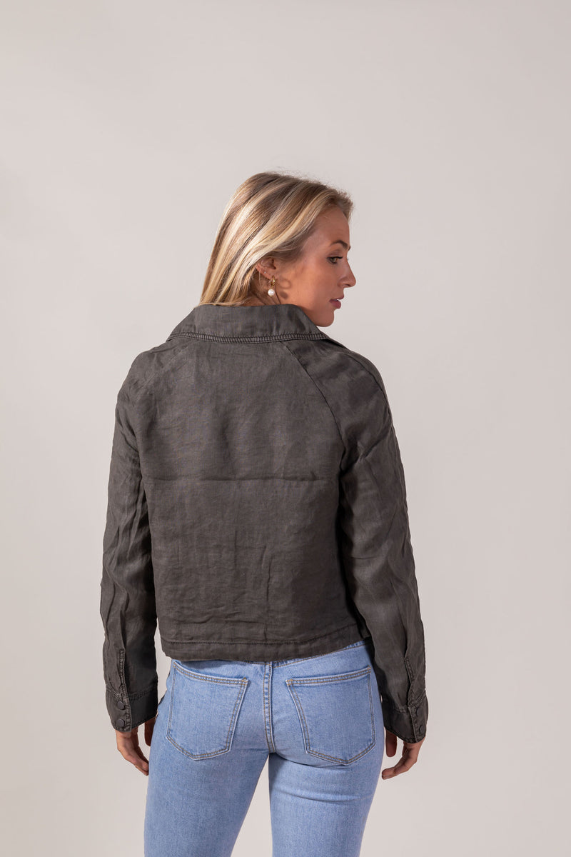  Linen Moto Jacket