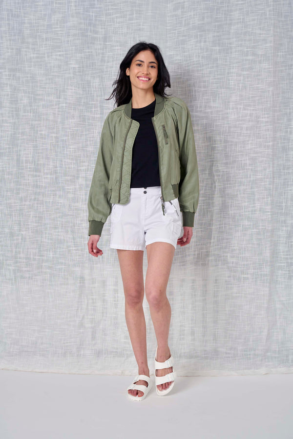 Solid Twill Bomber Jacket