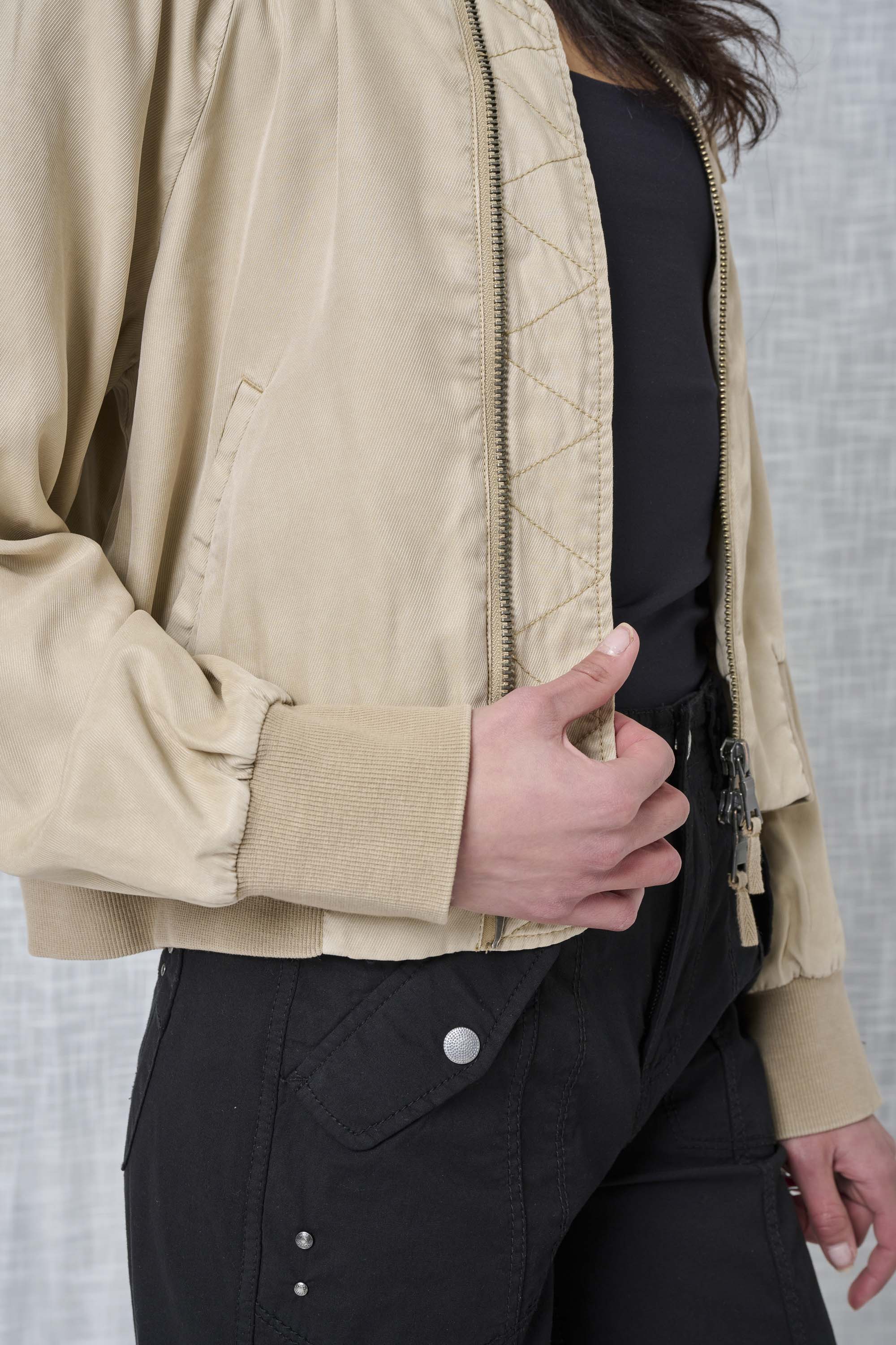 Solid Twill Bomber Jacket