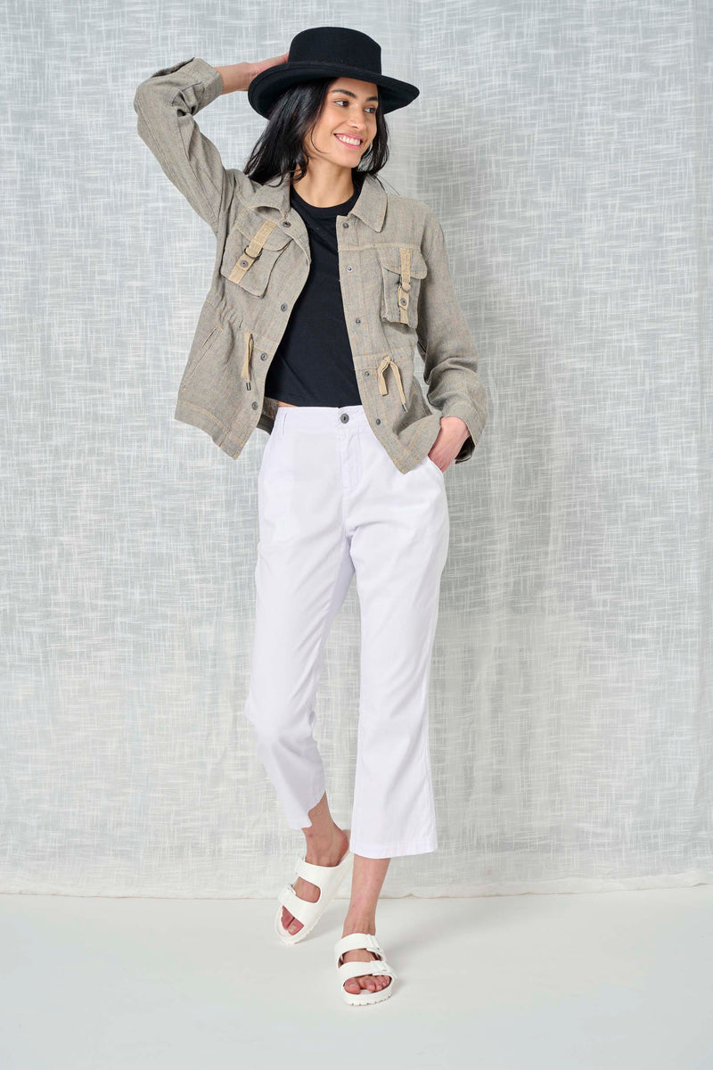  Stripe Linen Jacket