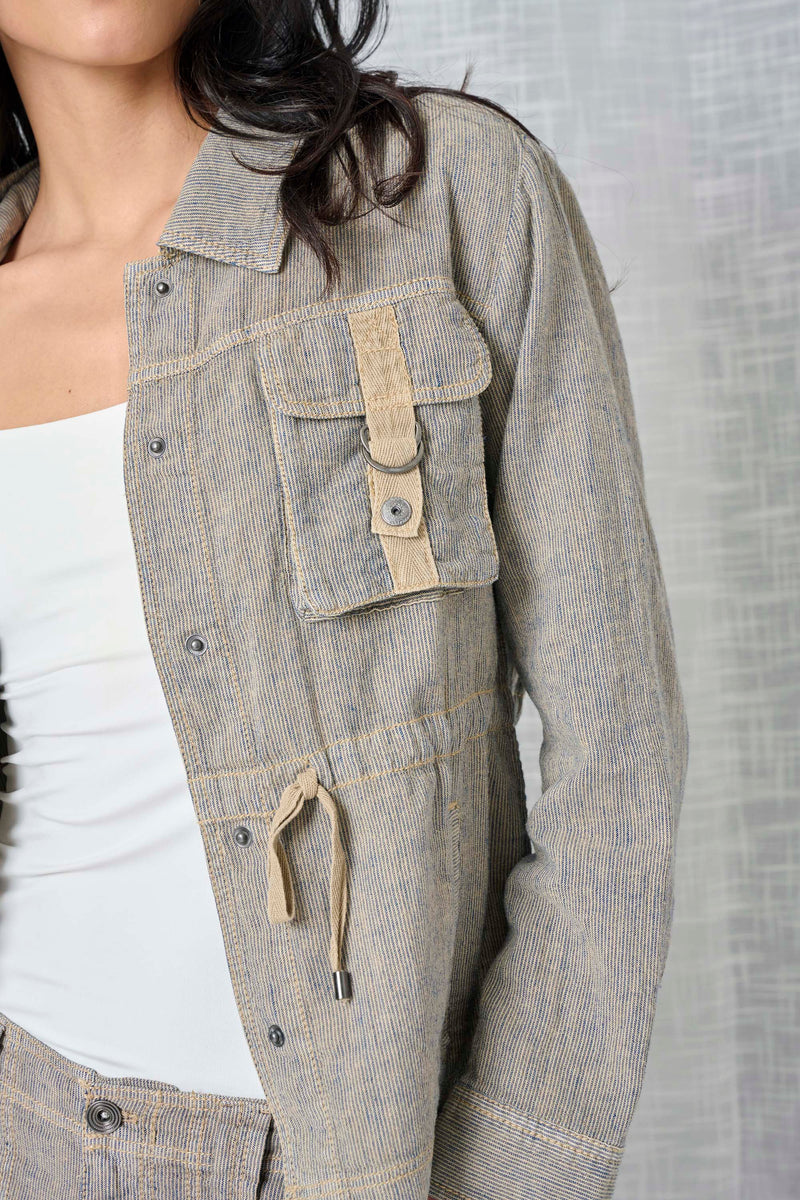  Stripe Linen Jacket