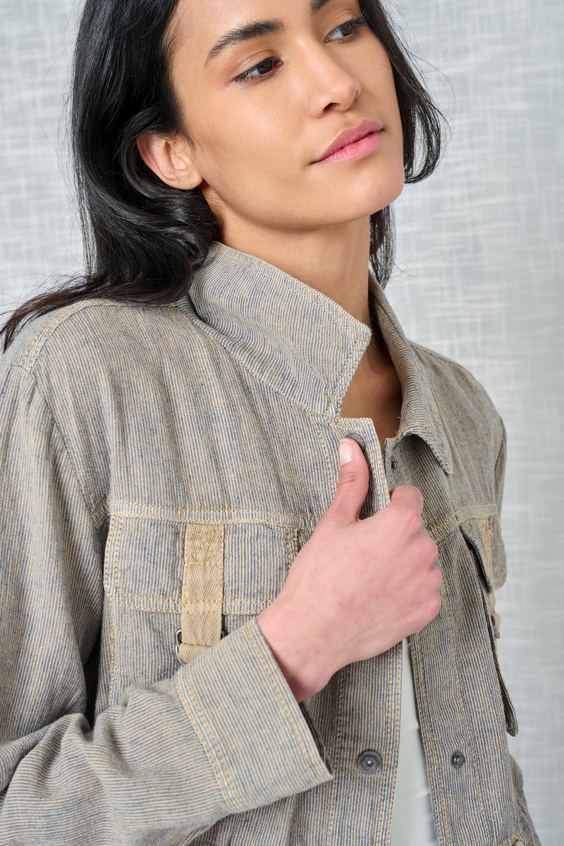  Stripe Linen Jacket