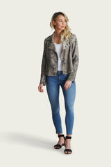 Zahara Scuba Suede Moto Jacket - Marrakech Clothing
