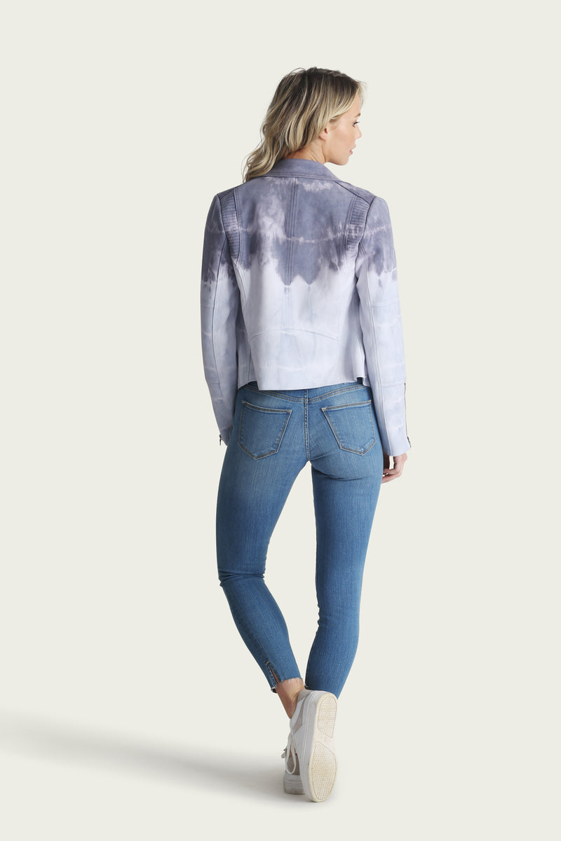 Zahara Scuba Suede Moto Jacket - Marrakech Clothing