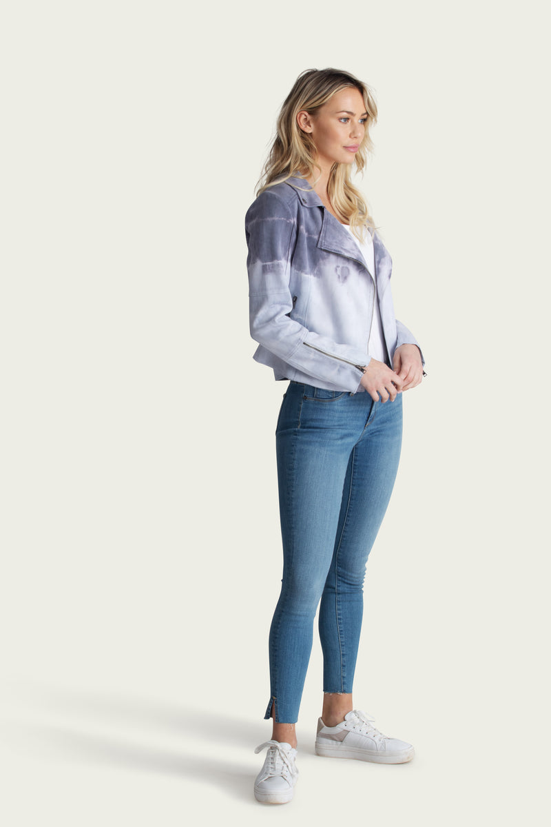 Zahara Scuba Suede Moto Jacket - Marrakech Clothing