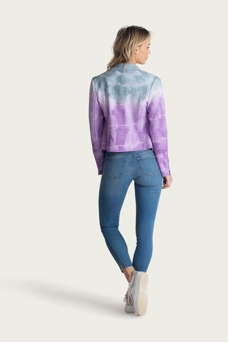 Zahara Scuba Suede Moto Jacket - Marrakech Clothing