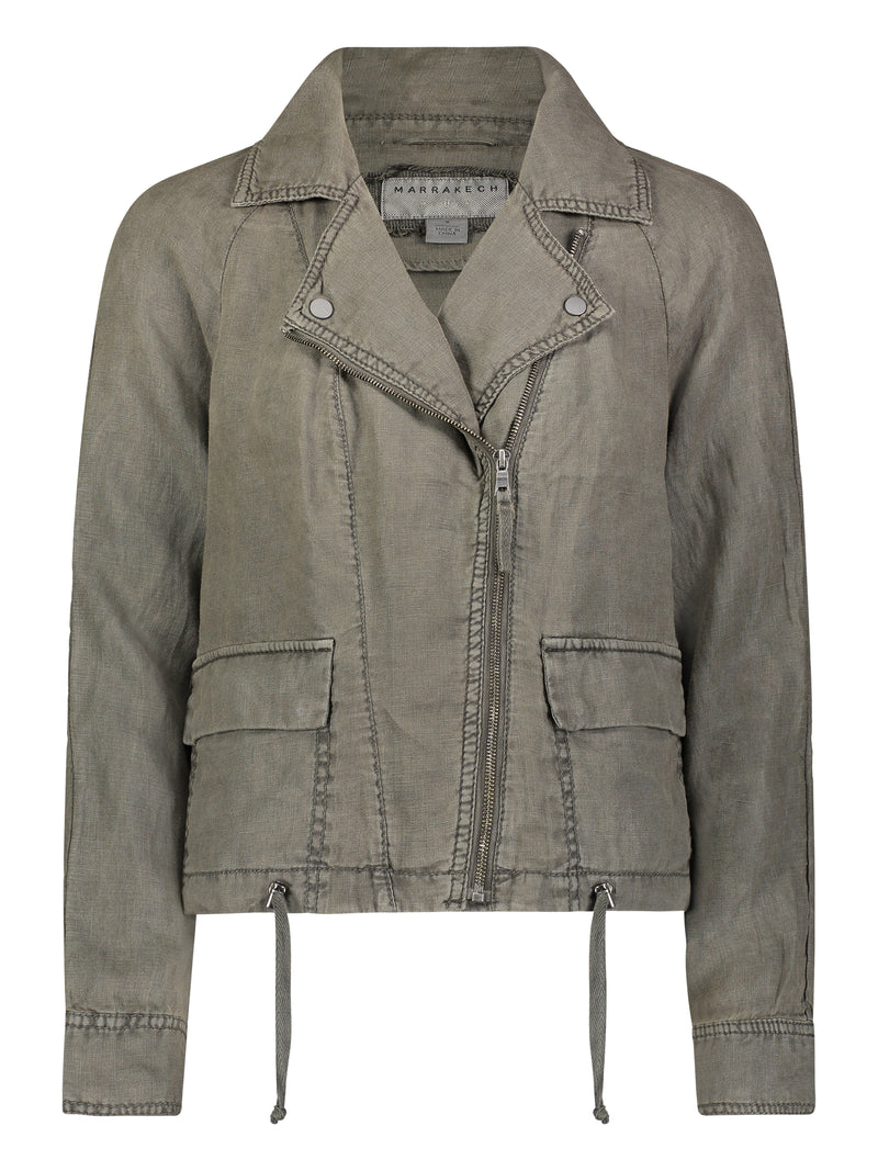  Linen Moto Jacket