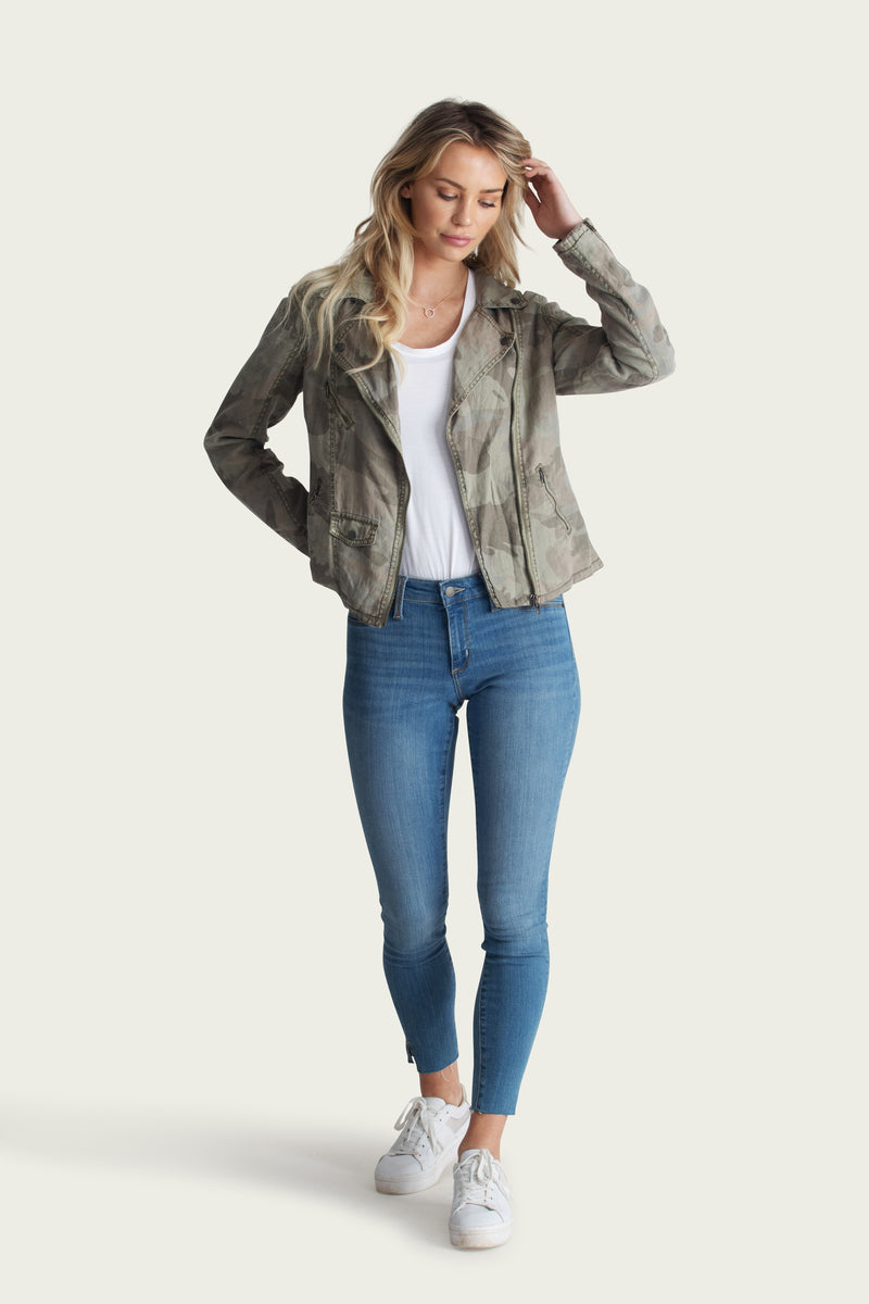 Aspen Linen Moto Jacket - Marrakech Clothing