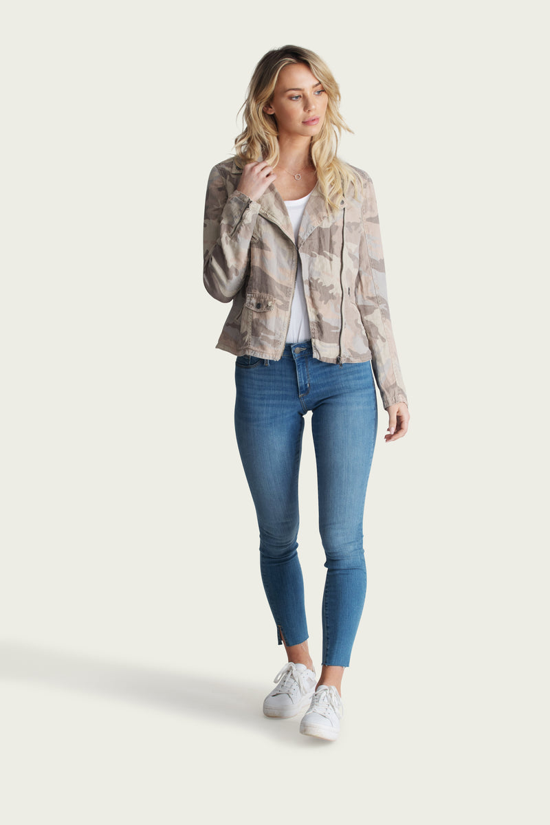Aspen Linen Moto Jacket - Marrakech Clothing