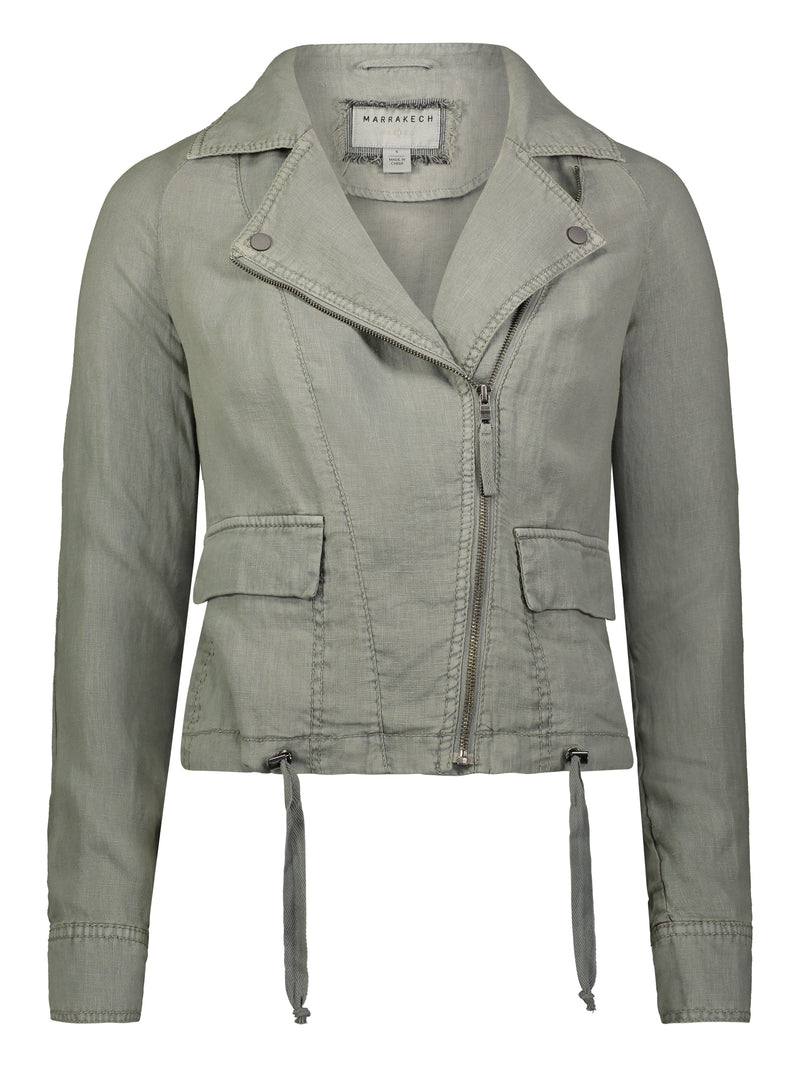 Linen Moto Jacket