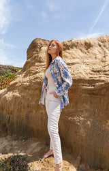 lightweight linen button down top women