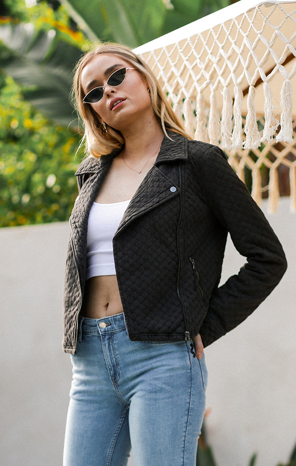 Quilted Moto Jacket Women