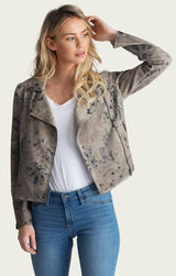 Zahara Scuba Suede Moto Jacket