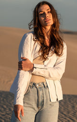 Linen Moto Jacket Women 